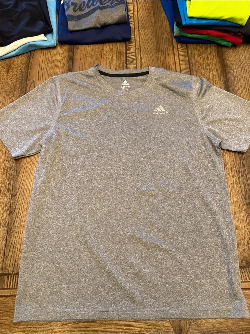 adidas Gray Heather Short Sleeve Athletic Tee